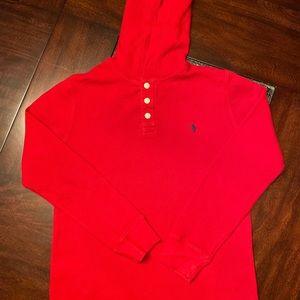 Polo by RL boys size L Waffle Knit Cotton Hoodie